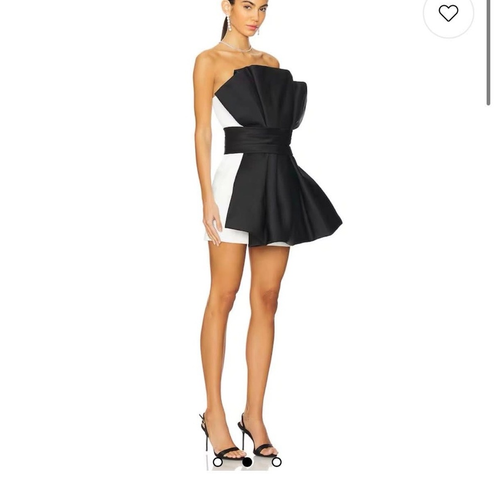 NEW~ $1200 Retrofete~ Gorgeous Black White Mini Dress Valentines Day Perfection - Picture 3 of 6
